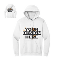 Load image into Gallery viewer, White Custom Pull Over Hoodie personalize embroidery with Graphic or Text