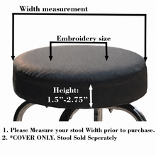 Load image into Gallery viewer, Custom Embroidered Bar Stool Cover (Black PU Leather) – 6” Logo | FREE Digitizing | Stretch Fit