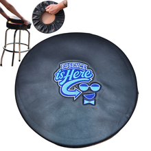 Load image into Gallery viewer, Custom Embroidered Bar Stool Cover (Black PU Leather) – 6” Logo | FREE Digitizing | Stretch Fit