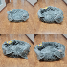 Load image into Gallery viewer, Oval Dog Bed Plush Fur Medium with Custom Embroidery Text or Graphic