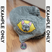 Load image into Gallery viewer, Oval Dog Bed Plush Fur Medium with Custom Embroidery Text or Graphic