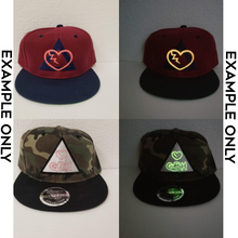 Load image into Gallery viewer, Glow in the Dark Snapback Hat Custom Embroidery with Digitizing or Text